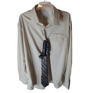 Bespoke 36/37 XXL Tan Dress Shirt with Tie, NWT